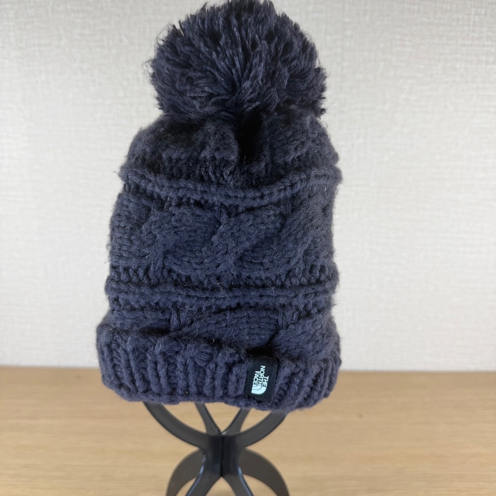 The North Face Cable Knit Pom Beanie Hat Navy Blue Unisex NF00CLN6 OS
